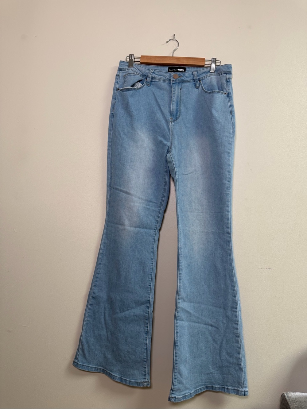 Fashion Nova Light Wash Flare Jeans